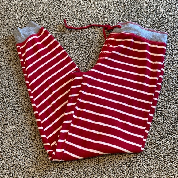 PJ Salvage Red & White Striped Pajama Bottoms Size Small in EUC - Picture 1 of 5